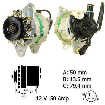 Generaator Isuzu, Opel 12V, 50A
