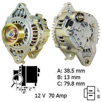 Generaator Nissan 12V,70A