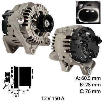 Generaator BMW 12V, 150A