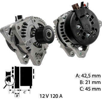 Generaator Ford, Mazda, Volvo 12V, 120A