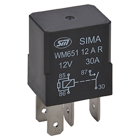 Relee 12V, 30A, takistiga