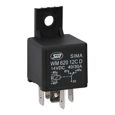 Relee 12V, 40/30A, dioodiga